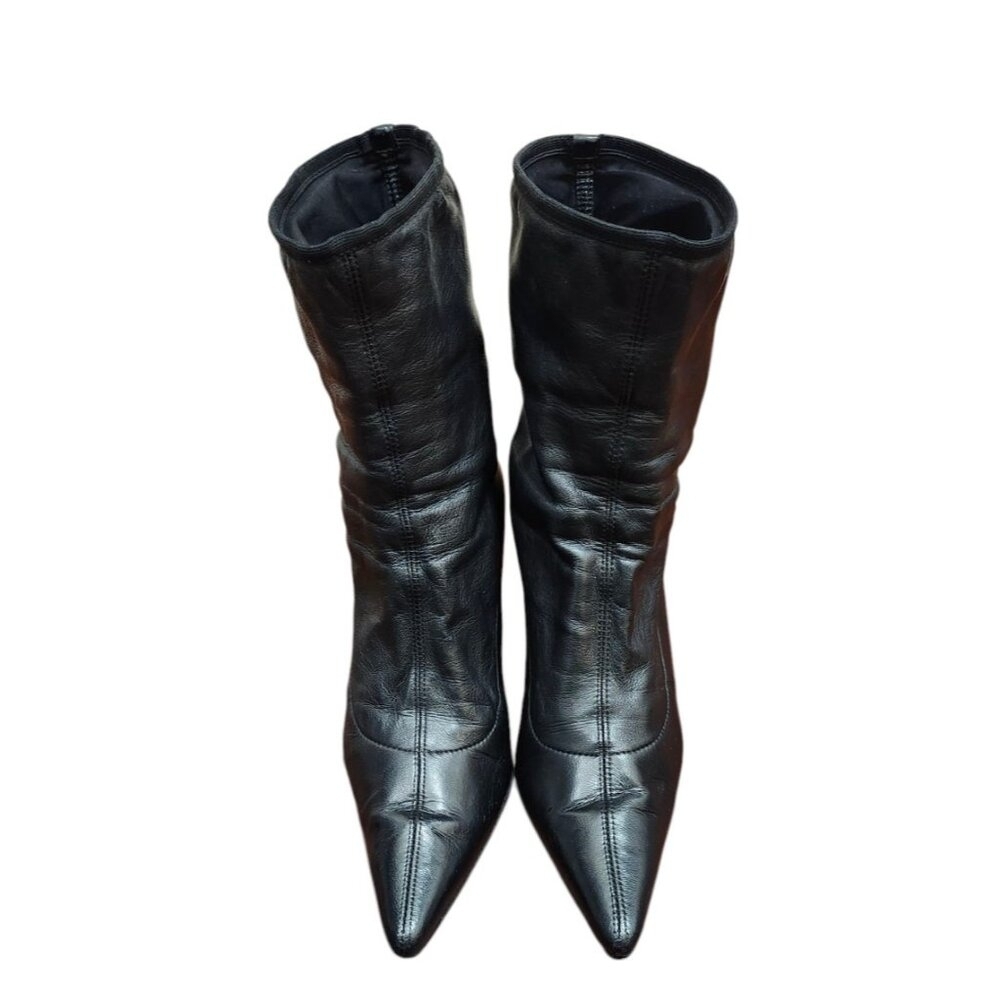 Gucci by Tom Ford S/S 2002 Bamboo Ankle Boots stretch leather bamboo heel bootie - Picture 7 of 15